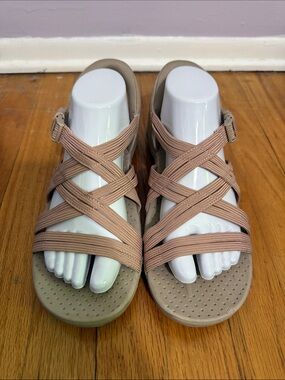 Skechers Slip-Ins Strappy Elastic Pink Women’s Sandals Size 10